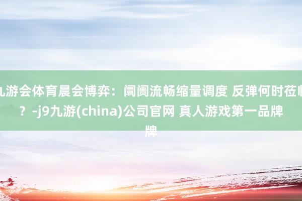 九游会体育晨会博弈:阛阓流畅缩量调度 反弹何时莅临?-j9九游(china)公司官网 真人游戏第一品牌
