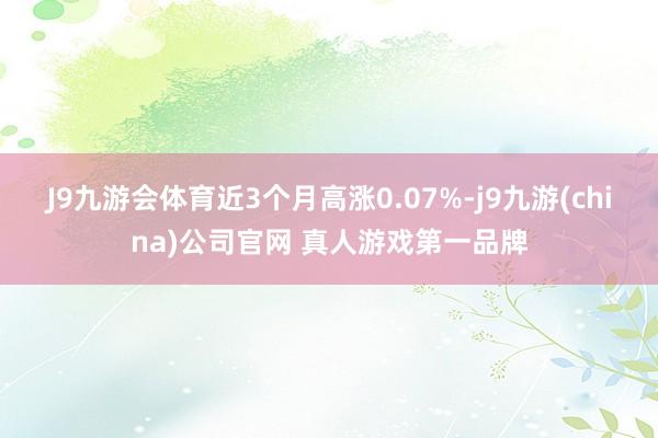 J9九游会体育近3个月高涨0.07%-j9九游(china)公司官网 真人游戏第一品牌