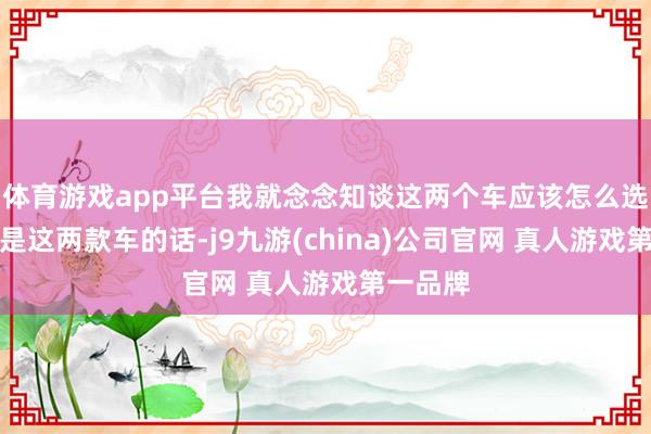 体育游戏app平台我就念念知谈这两个车应该怎么选！如果是这两款车的话-j9九游(china)公司官网 真人游戏第一品牌