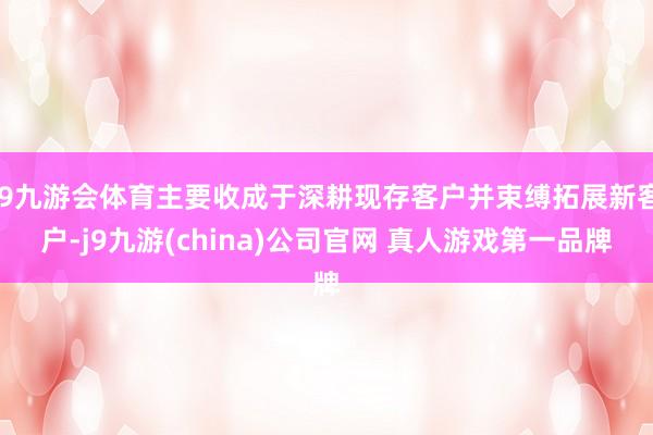 J9九游会体育主要收成于深耕现存客户并束缚拓展新客户-j9九游(china)公司官网 真人游戏第一品牌