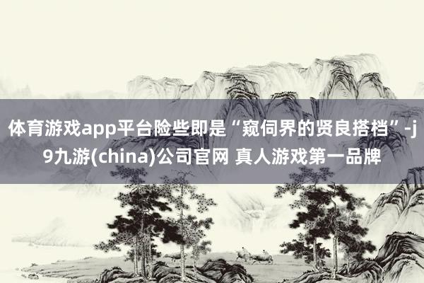 体育游戏app平台险些即是“窥伺界的贤良搭档”-j9九游(china)公司官网 真人游戏第一品牌