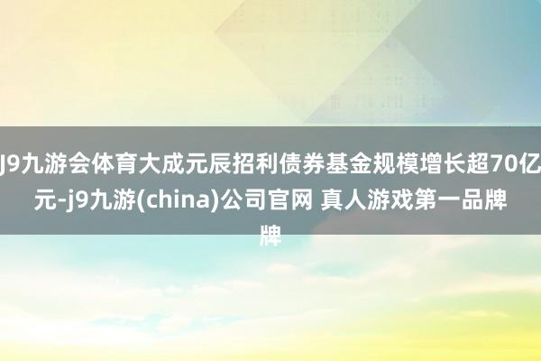 J9九游会体育大成元辰招利债券基金规模增长超70亿元-j9九游(china)公司官网 真人游戏第一品牌