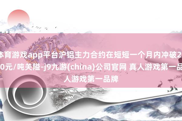 体育游戏app平台沪铝主力合约在短短一个月内冲破24000元/吨关隘-j9九游(china)公司官网 真人游戏第一品牌