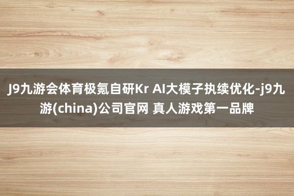 J9九游会体育极氪自研Kr AI大模子执续优化-j9九游(china)公司官网 真人游戏第一品牌