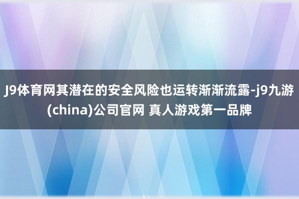 J9体育网其潜在的安全风险也运转渐渐流露-j9九游(china)公司官网 真人游戏第一品牌