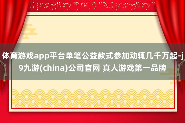 体育游戏app平台单笔公益款式参加动辄几千万起-j9九游(china)公司官网 真人游戏第一品牌
